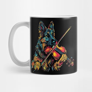 German Shepherd Playing Violin Mug